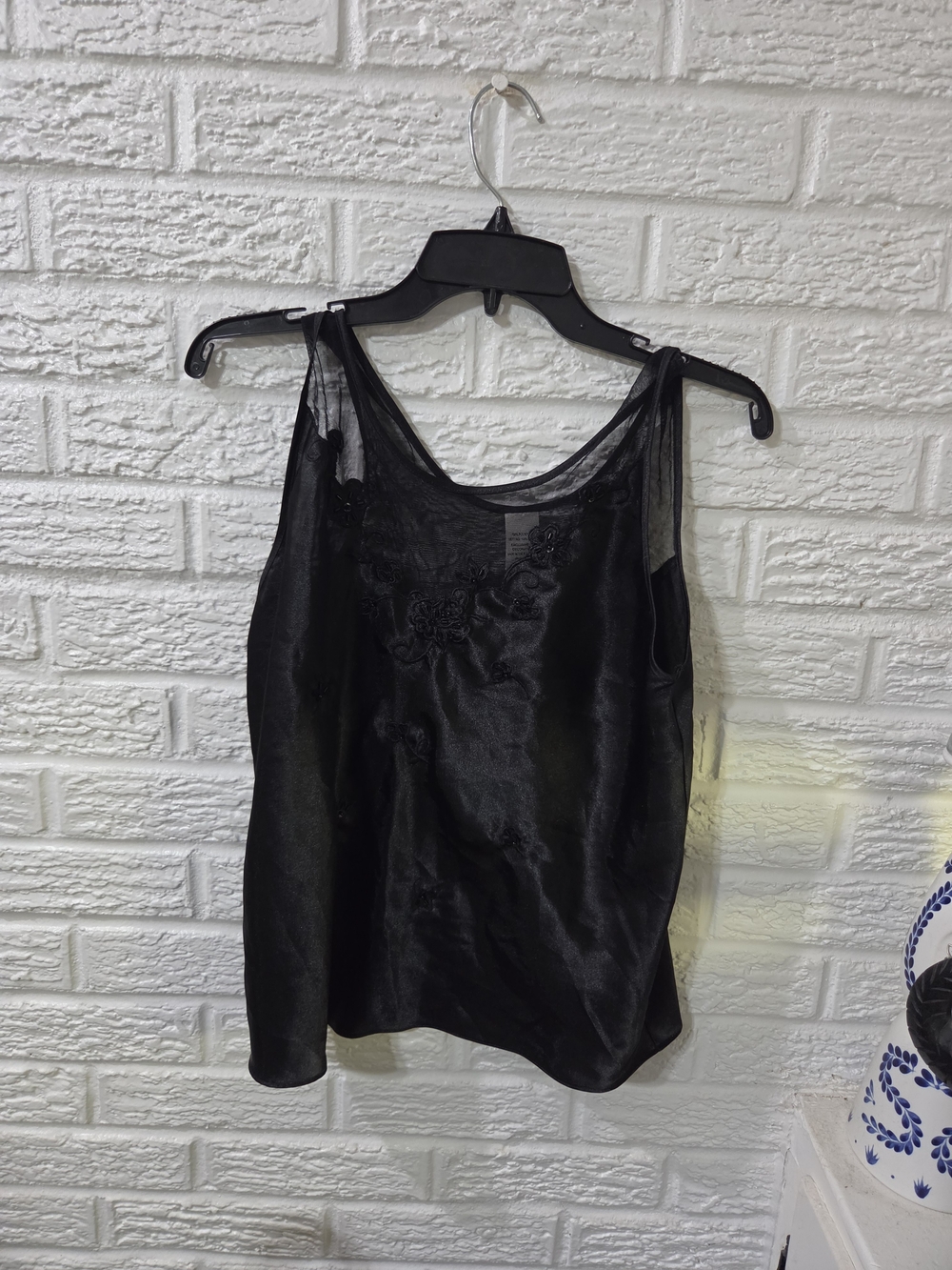 Mesh Satin Beaded Tank Goth Size M